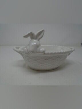 Pottery Barn White Ceramic Bunny Small Bowl